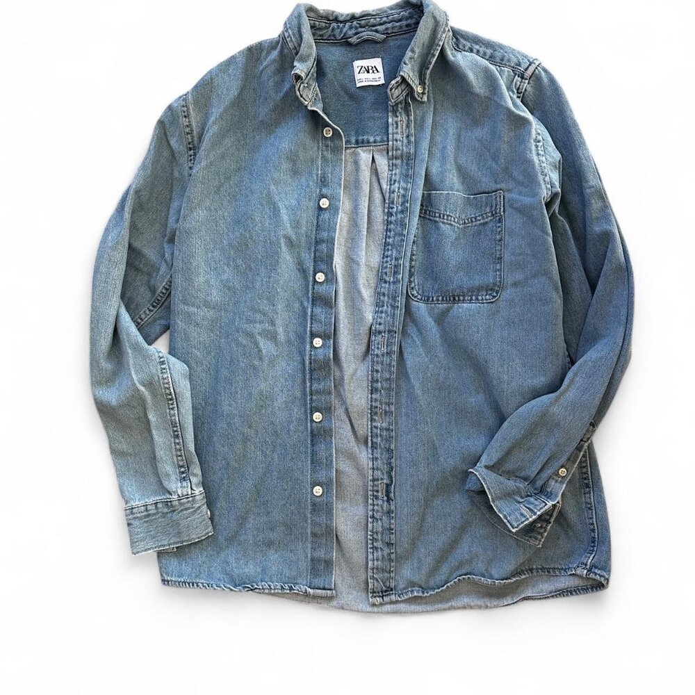 Zara Mens Denim Button Up